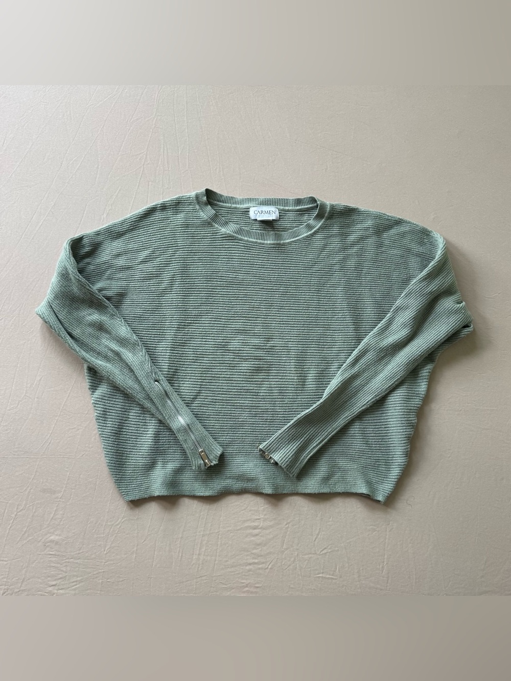 Carmen Dolman Sleeve Ribbed Crewneck Sweater